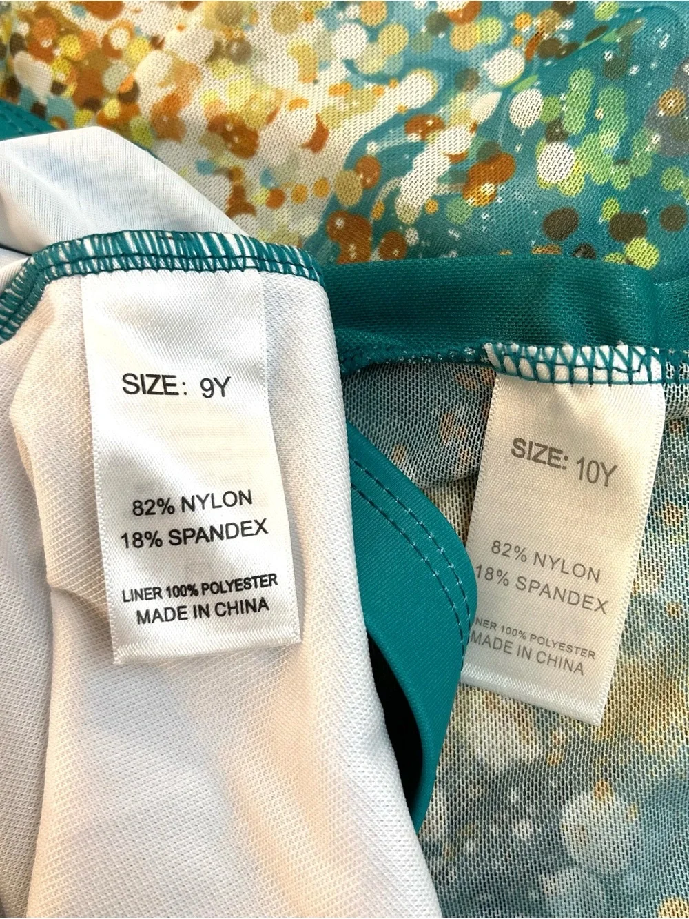 New Girls One Piece Swimsuit and Matching Sarong Wrap Set / Size 9-10 Youth